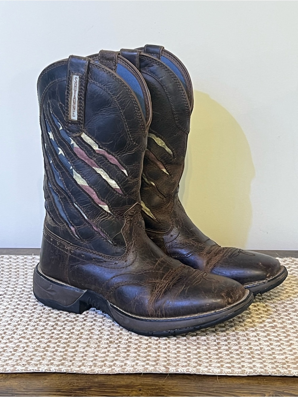Shyanne Xero Gravity Lite American Flag Leather Cowboy Western Boots Women's 10